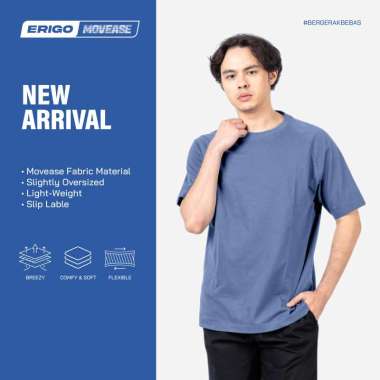 Erigo Movease Short Sleeve Liam Blue - Kaos T-shirt Raglan Unisex S