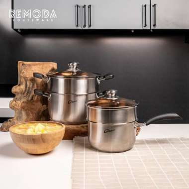 Calypso Panci Kukus Panci Susu Panci Sup Panci Multifungsi + Steamer 20-26cm Stainless Steel Panci S