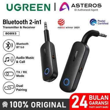UGREEN Car Wireless Audio Bluetooth 5.0 Receiver Aux Mobil 3.5mm 70601 80893 Multicolor