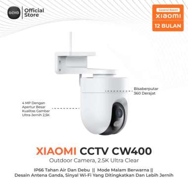 Xiaomi Camera CCTV CW400 2.5K Outdoor Smart WiFi 4MP IP66 Garansi Resmi Unit Only