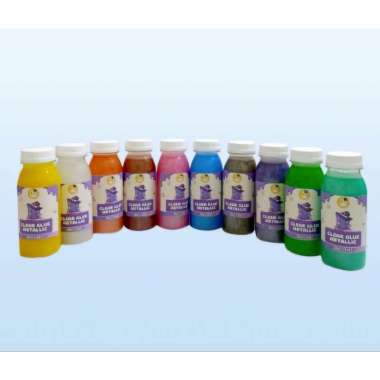 Magic Glue Metalik Warna Colour Glue Metallic Transparan Lem Warna Botol 100ml Cokelat