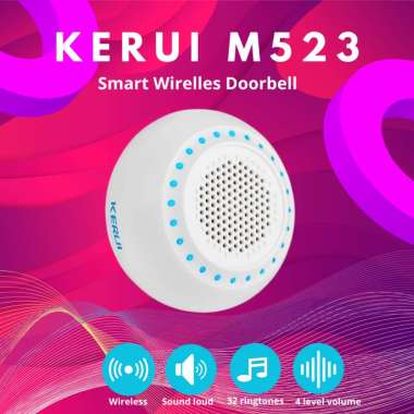 Bel Rumah KERUI M523 Bel Pintu Rumah Wireless Hanya Receiver Putih