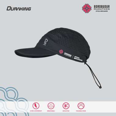 Duraking Topi Lari - Running Cap - Borobudur Marathon 2024 Official Merchandise Black