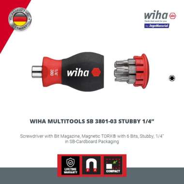 Wiha Multitools SB 3801-03 Stubby 1/4'' - Obeng & Mata Obeng Mekanik