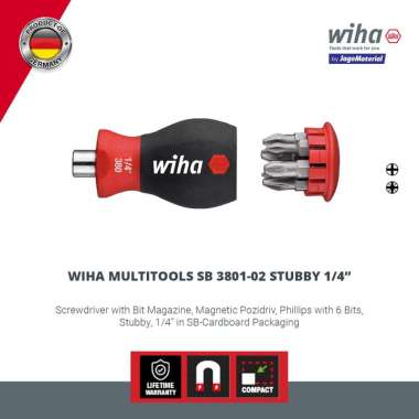 Wiha Multitools SB 3801-02 Stubby 1/4'' - Obeng & Mata Obeng Mekanik