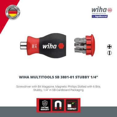 Wiha Multitools SB 3801-01 Stubby 1/4'' - Obeng & Mata Obeng Mekanik