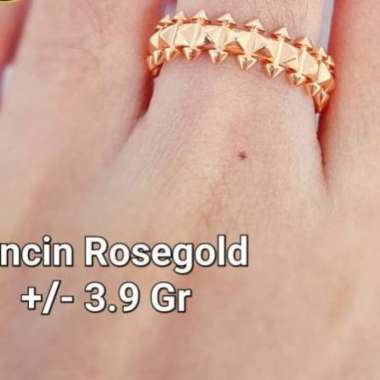 Cincin Peluru Italy Rosegold 750 kadar 18k sz12-3,22gr