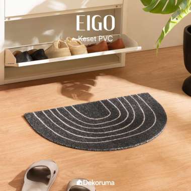 Dekoruma EIGO Keset Kaki PVC Halfmoon Ukuran 40x60 cm - Black