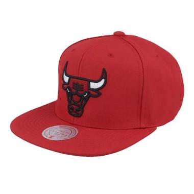 Mitchell & Ness Unisex Basketball NBA Chicago Bulls Conference Patch Snapback Topi Basket [HHSS5341-