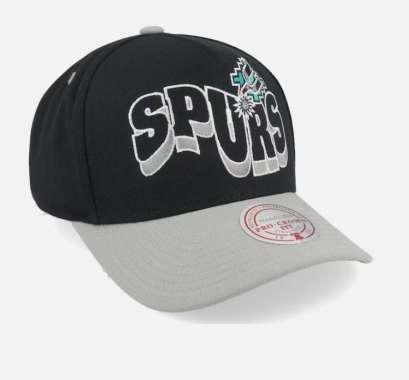 Mitchell & Ness Unisex Basketball NBA Wavy Pro Snapback Cap San Antonio Spurs Snapback Topi Basket [