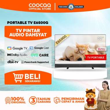 [Google Portable TV] COOCAA 32 inch - Google TV - Dbx TV - Dolby Audio - Google Cast - Powerbank Sup