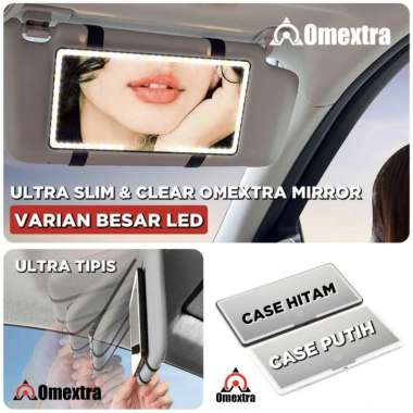 Cermin Sunvisor Cermin Make Up Omextra Dynamic Led Cermin Lampu Mobil LED BIG PUTIH
