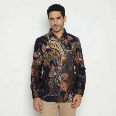 Platini Kemeja Batik Pria Lengan Panjang Katun 36080 NAVY L