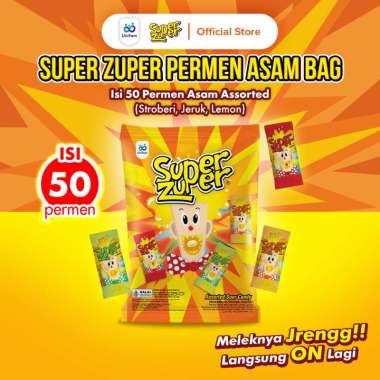 Super Zuper Permen Asem Rasa Buah Bag - Sour Candy Mix 1 Bag (Isi 50 Pcs) 50 Pcs