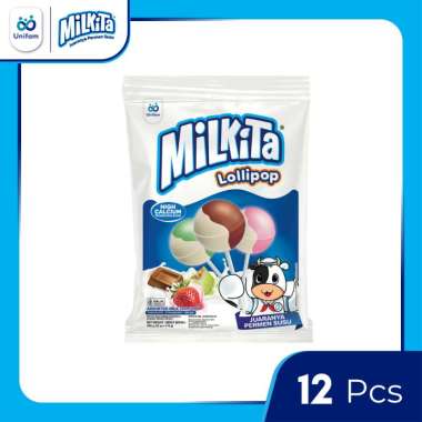 Milkita Permen Lolipop Susu Mix Premium Bag - Milk Candy 1 Bag (Isi 12Pcs) 12 Pcs