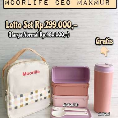 Moorlife - Bekal Set Tas Teddy Lunch dan Kitty Lunch Lotto Set