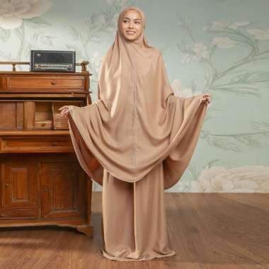 Lozy Hijab - Safwa Prayer Set (Mukena Set Bahan Rayon) Soft Brown