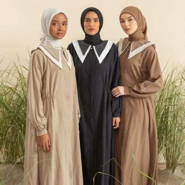 Lozy Hijab - Calla Dress (Dress Linen Collar) Black