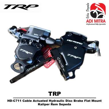 TRP HD-C711 Cable Actuated Hydraulic Disc Brake Flat Mount Kaliper Rem Sepeda Front & Rear