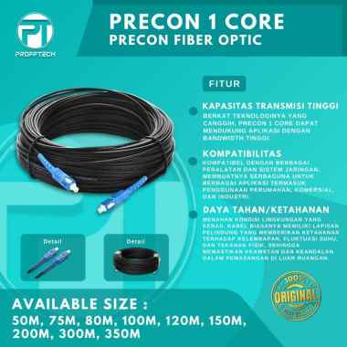 Kabel Fiber Optik Ftth Drop Cable Sc Sc Precon Fiber Optic 100 Meter