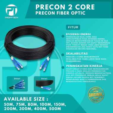 Kabel Fiber Optik Ftth Drop Cable Sc Sc Precon Fiber Optic 2 Core 3 Seling 300 Meter