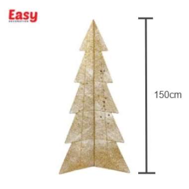 Pohon Natal Lipat Besi Gold 150cm
