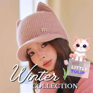 Topi Baseball Cap Winter Kucing / Hat Cap Cat Ear Winter / Topi Telinga Kucing Lucu / Topi Tebal Wan