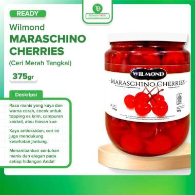 Cherry merah tangkai wilmond 375gr-Buah ceri segar