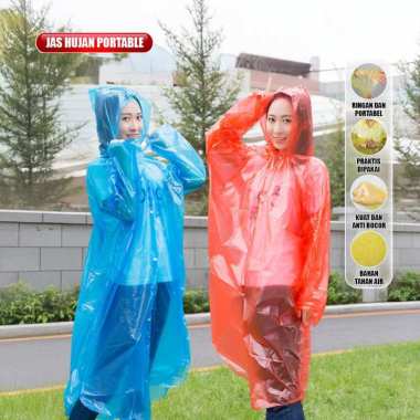 OEM ONE-C1219 Jas Hujan Plastik Warna Lengan Panjang Ukuran Dewasa / Rain Coat Jas Hujan Lipat / Pon
