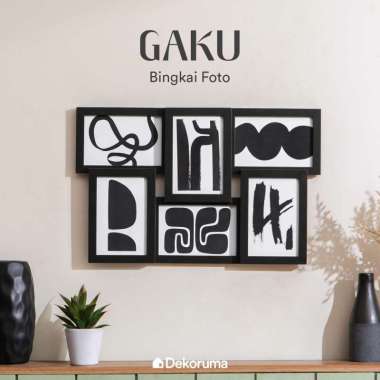 Dekoruma GAKU Bingkai Foto Collage 6 Frame 4R Hitam