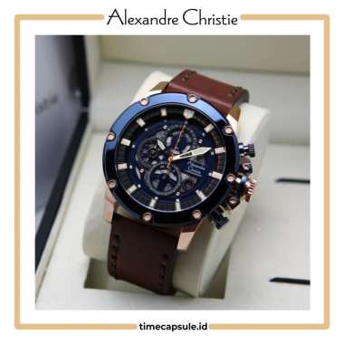 Jam Tangan Pria ALEXANDRE CHRISTIE Original AC 6564 MC Garansi Resmi 1 Tahun BLUE ROSEGOLD