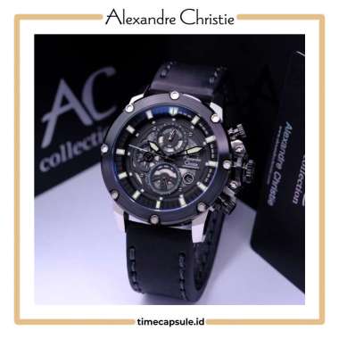 Jam Tangan Pria ALEXANDRE CHRISTIE Original AC 6564 MC BLACK SILVER