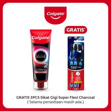 Colgate Optic White O2 Peach Osmanthus Toothpaste [85 g] Free Colgate Toothbrush Super Flexi Charcoa