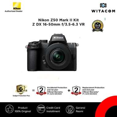 WITACOM - Nikon Z50 II / Z50II / Z50 Kit NIKKOR Z DX 16-50mm f/3.5-6.3 VR - Garansi Resmi Black