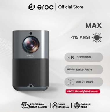 EROC Android Smart Proyektor LCD - Dolby Audio – Netflix – Youtube - Full HD -- 415 ANSI - Model MAX