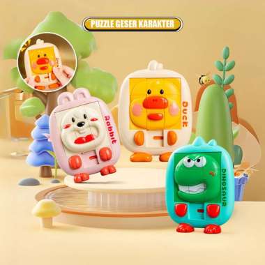OEM ONE-M376 Mainan Edukasi Anak Puzzle Geser Slide 3D Karakter Hewan / Maenan Brain Game Edukasi Bo