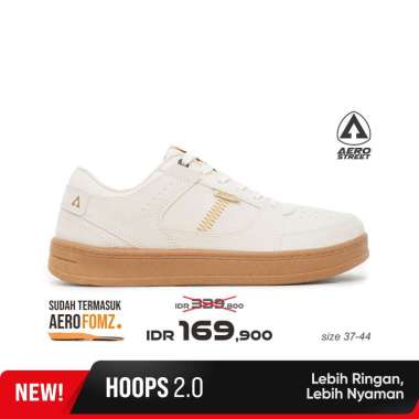Aerostreet 37-44 Hoops Low 2.0 Gum Off White Off White - Sepatu Sneakers Casual 43