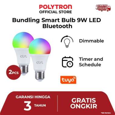 CTRL Smart LED Bulb 9W Bluetooth RGBWW Smart Home IoT Garansi 3 tahun SL B9B SL B9B 2X SL B9B