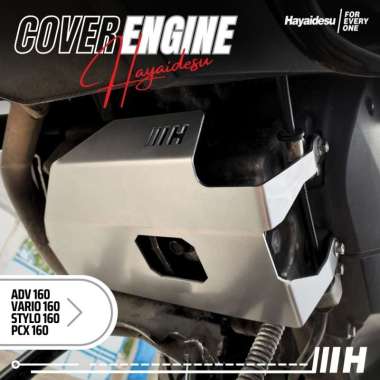 Hayaidesu Engine Cover Pelindung Bawah Mesin Motor Honda ADV 160, VARIO 160, PCX 160, STYLO Silver