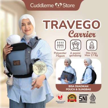 CuddleMe TraveGo Carrier Gendongan Bayi NewBorn Toodler Waterproof SSC M-Shape Ringan Praktis Nyaman