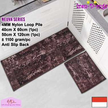 Tren-D-rugs Keset kaki eropa aesthetic 2pcs 50 cm x 120 cm dan 40 cm x 60 cm anti slip motif abstrak