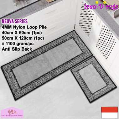 Tren-D-rugs Keset kaki eropa aesthetic 2pcs 50 cm x 120 cm dan 40 cm x 60 cm anti slip motif abstrak