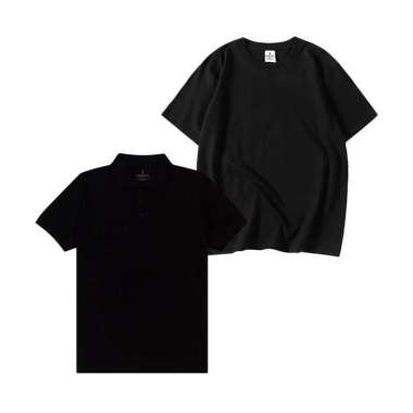 Bundling Buy 1 Get 2 - Jemssky Polo Shirt polos + T-Shirt T-Shirt Hitam Hitam XXL