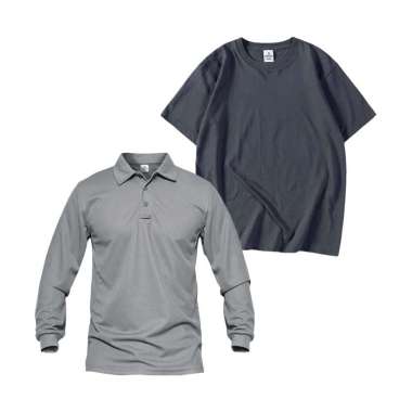 Bundling Buy 1 Get 2 Jemssky Kaos Polo Shirt Polos Lengan Panjang + T-Shirt T-Shirt Navy Abu Misty L