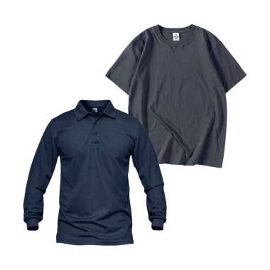 Bundling Buy 1 Get 2 Jemssky Kaos Polo Shirt Polos Lengan Panjang + T-Shirt T-Shirt Navy Navy M