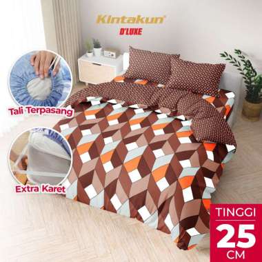 Kintakun DLUXE Bedcover Set Fitted Tinggi 25cm 180x200 King Minimalis Aesthetic -Multivarian Valeska