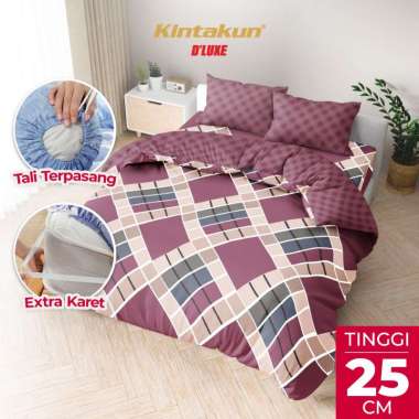 Kintakun DLUXE Bedcover Set Fitted Tinggi 25cm 180x200 King Minimalis Aesthetic -Multivarian Zanetta