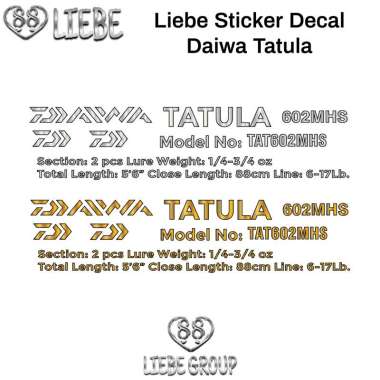Liebe Sticker Decal Joran Daiwa Tatula GOLD
