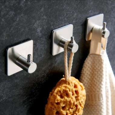 Gantungan Baju Stainless Steel Tempel 3M Hook Hanger Gold(Aluminum)