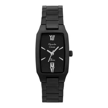 Jam Tangan Wanita Alexandre Christie Passion AC 2455 LD BIPBA Ladies Black Dial Black Stainless Stee